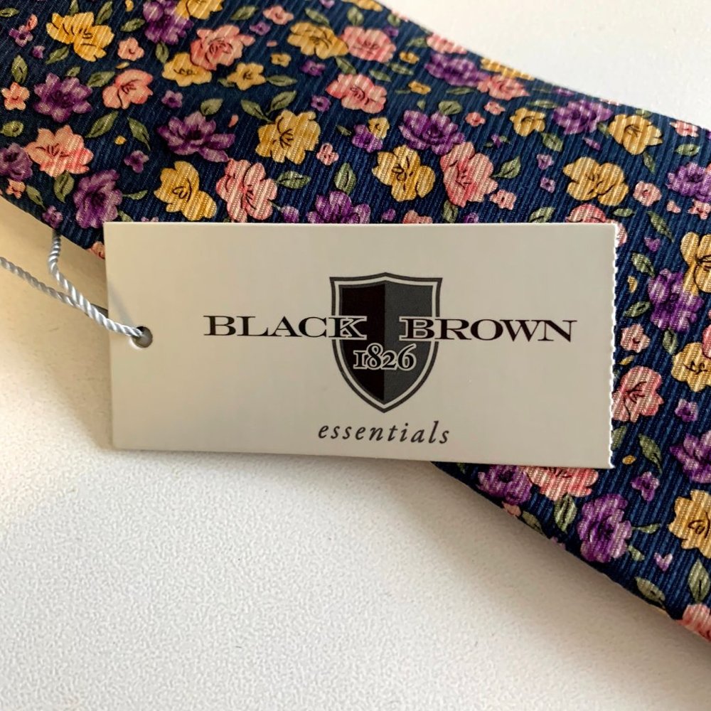 Black Brown Floral Tie NWT - Picture 3 of 4